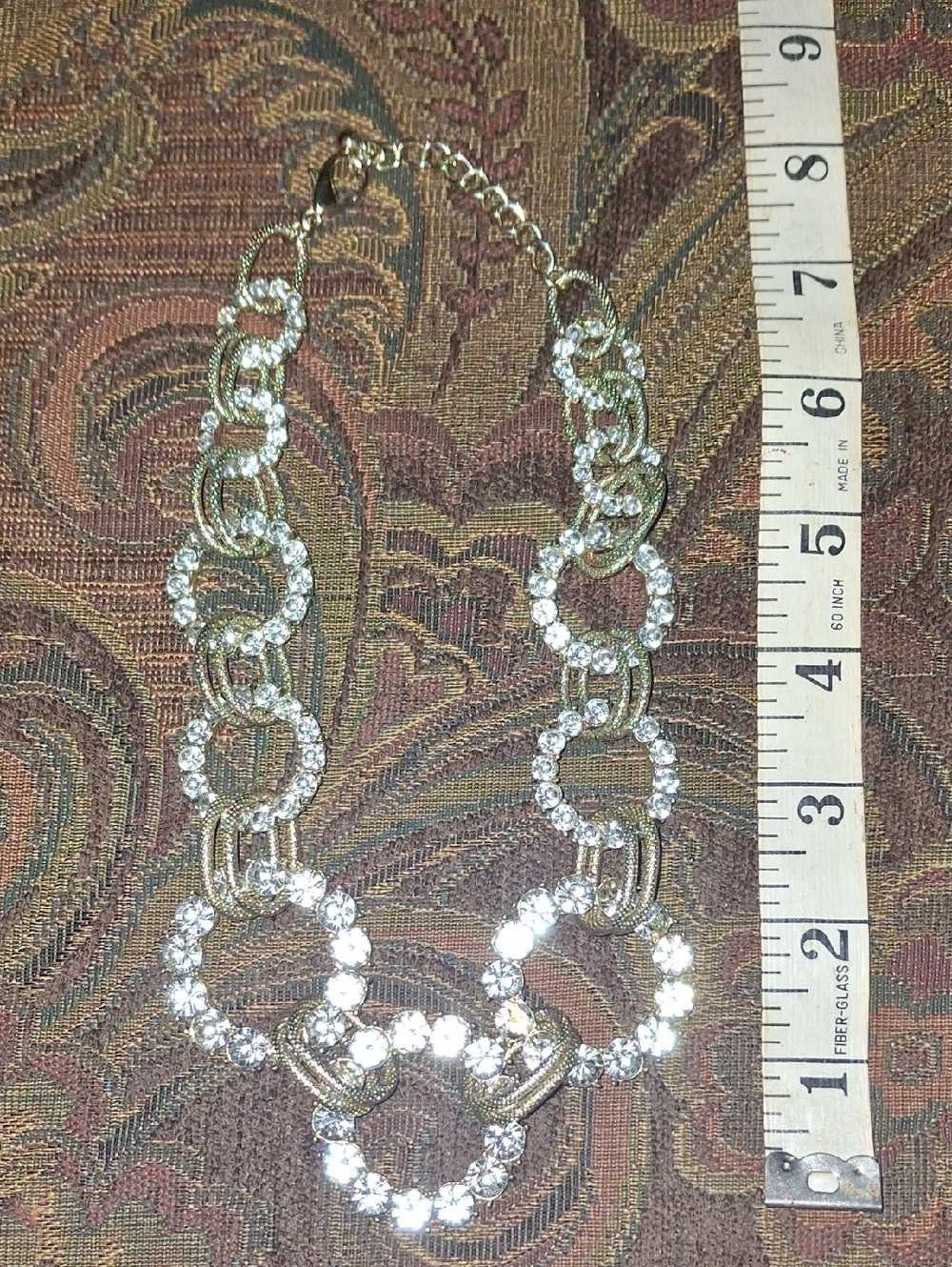 Tracy Lynn Gold-Tone Crystal Link Necklace - Fashion Women Jewelry